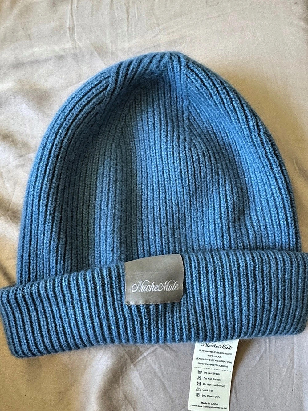 Mackage Ribbed Beanie in Blue NWT sustainable wool unisex women's or boys
